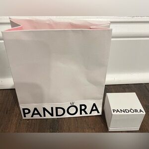 Pandora Small EMPTY White Jewelry Box And Bag (fits Small Charm)